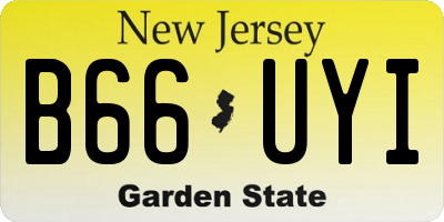 NJ license plate B66UYI