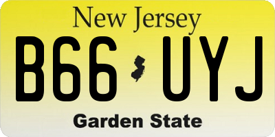 NJ license plate B66UYJ