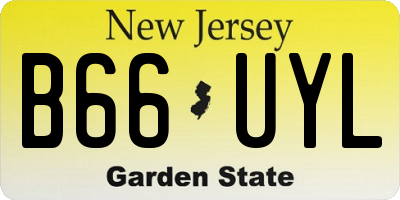 NJ license plate B66UYL