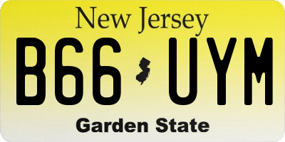 NJ license plate B66UYM