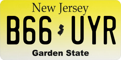 NJ license plate B66UYR