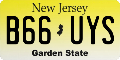 NJ license plate B66UYS