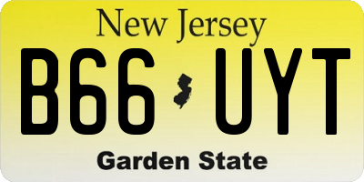 NJ license plate B66UYT