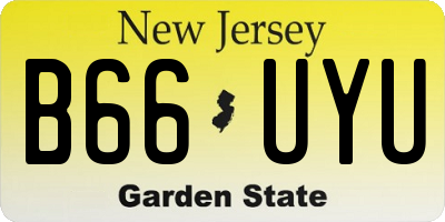 NJ license plate B66UYU