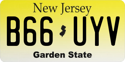 NJ license plate B66UYV