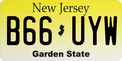 NJ license plate B66UYW