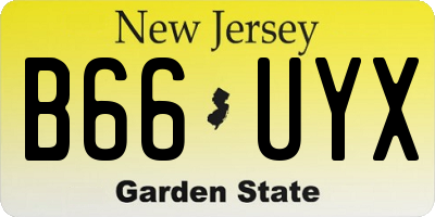 NJ license plate B66UYX