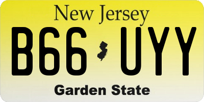 NJ license plate B66UYY