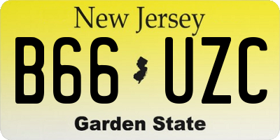 NJ license plate B66UZC