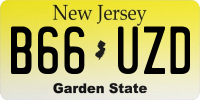 NJ license plate B66UZD