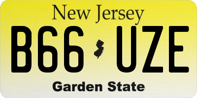 NJ license plate B66UZE