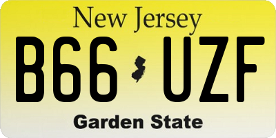 NJ license plate B66UZF