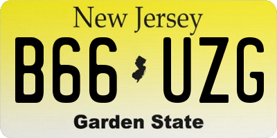 NJ license plate B66UZG