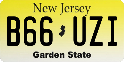 NJ license plate B66UZI