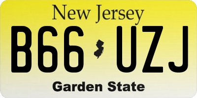 NJ license plate B66UZJ
