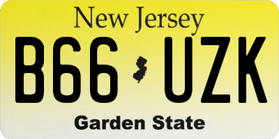 NJ license plate B66UZK