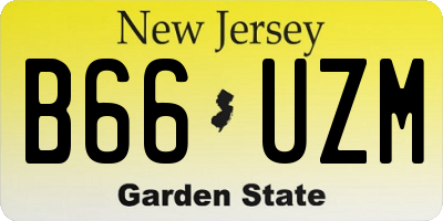 NJ license plate B66UZM
