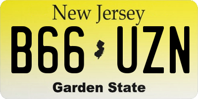 NJ license plate B66UZN