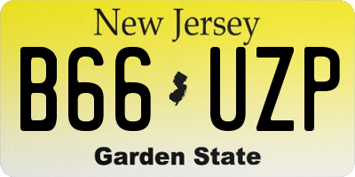 NJ license plate B66UZP