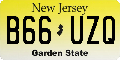 NJ license plate B66UZQ