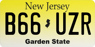 NJ license plate B66UZR