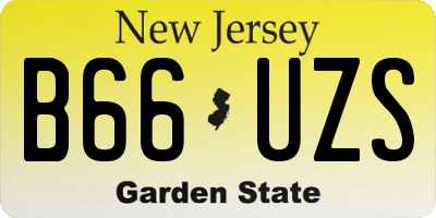 NJ license plate B66UZS
