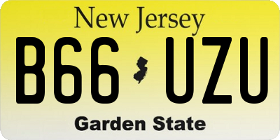 NJ license plate B66UZU