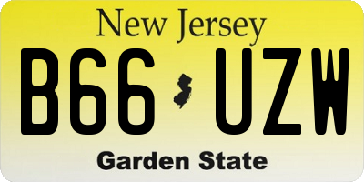 NJ license plate B66UZW