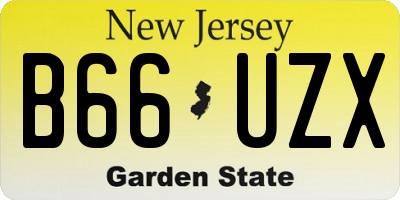 NJ license plate B66UZX