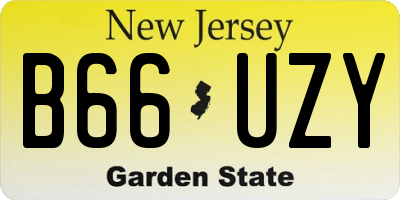 NJ license plate B66UZY