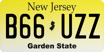 NJ license plate B66UZZ