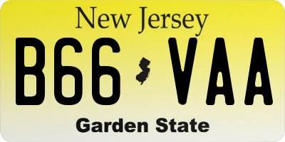 NJ license plate B66VAA