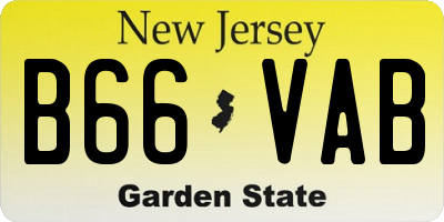 NJ license plate B66VAB
