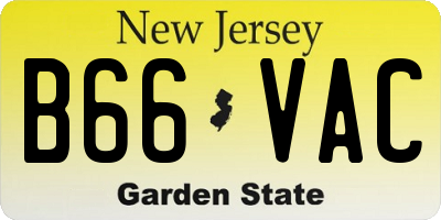 NJ license plate B66VAC