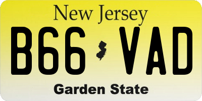 NJ license plate B66VAD