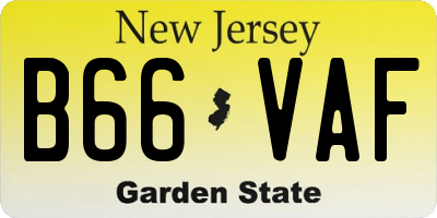 NJ license plate B66VAF