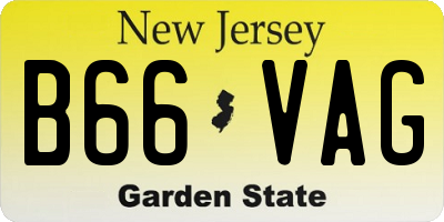 NJ license plate B66VAG