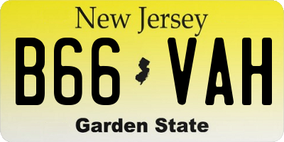 NJ license plate B66VAH