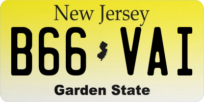 NJ license plate B66VAI