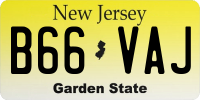 NJ license plate B66VAJ