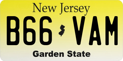 NJ license plate B66VAM