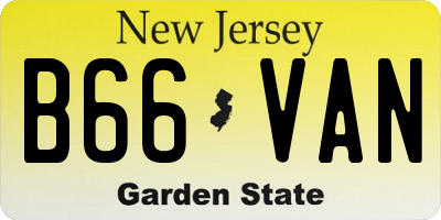 NJ license plate B66VAN