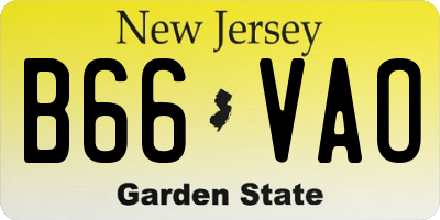 NJ license plate B66VAO