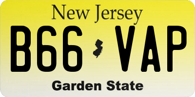 NJ license plate B66VAP