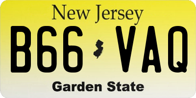 NJ license plate B66VAQ