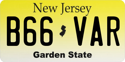 NJ license plate B66VAR