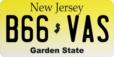 NJ license plate B66VAS