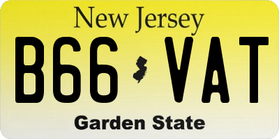 NJ license plate B66VAT