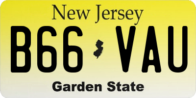 NJ license plate B66VAU