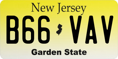 NJ license plate B66VAV